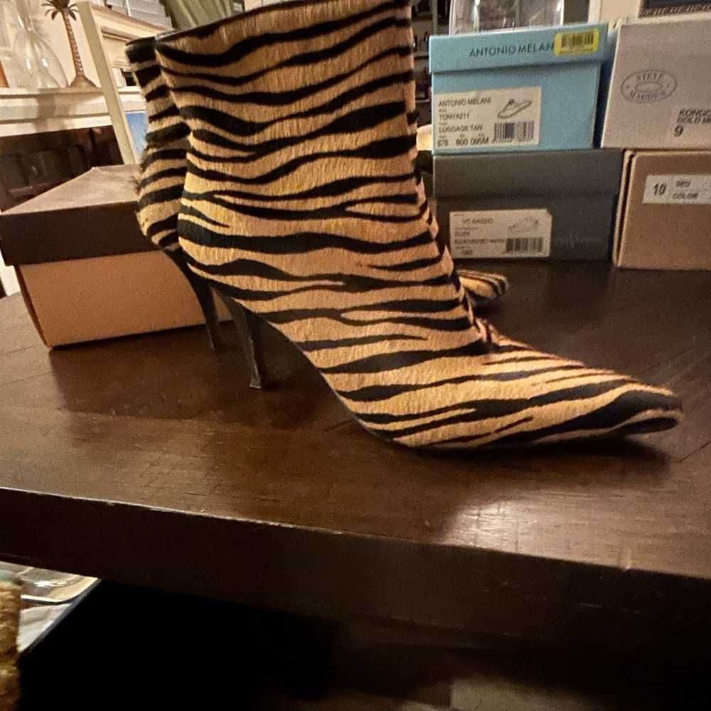 Gianni Binni Zebra Calfskin Boots